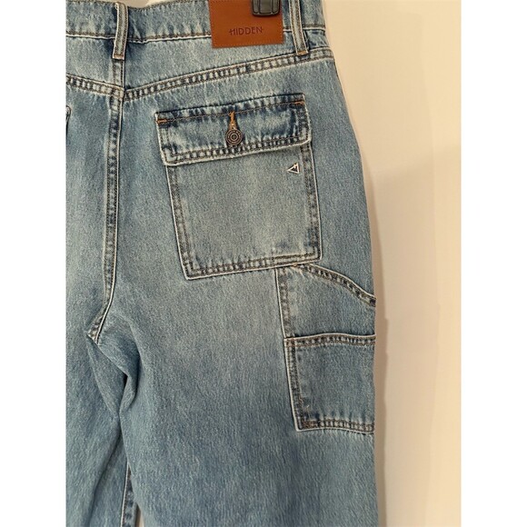 Hidden Jeans Womens Size 30 Light Wash Distressed Carpenter Cro - Picture 7 of 13